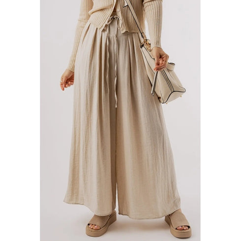 'Poet' Linen Wide Leg Pants - Celes Fashion